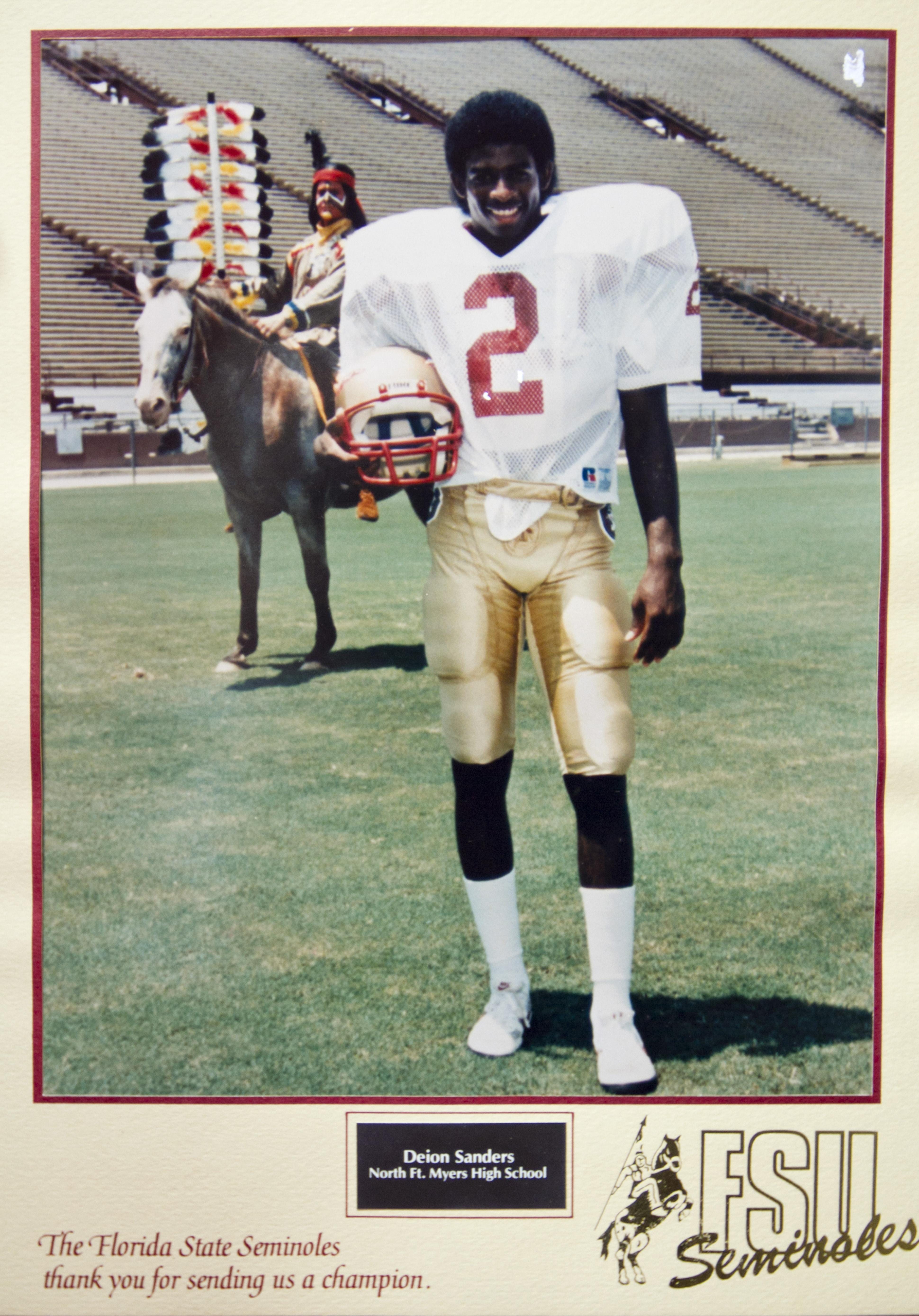 deion sanders white fsu jersey